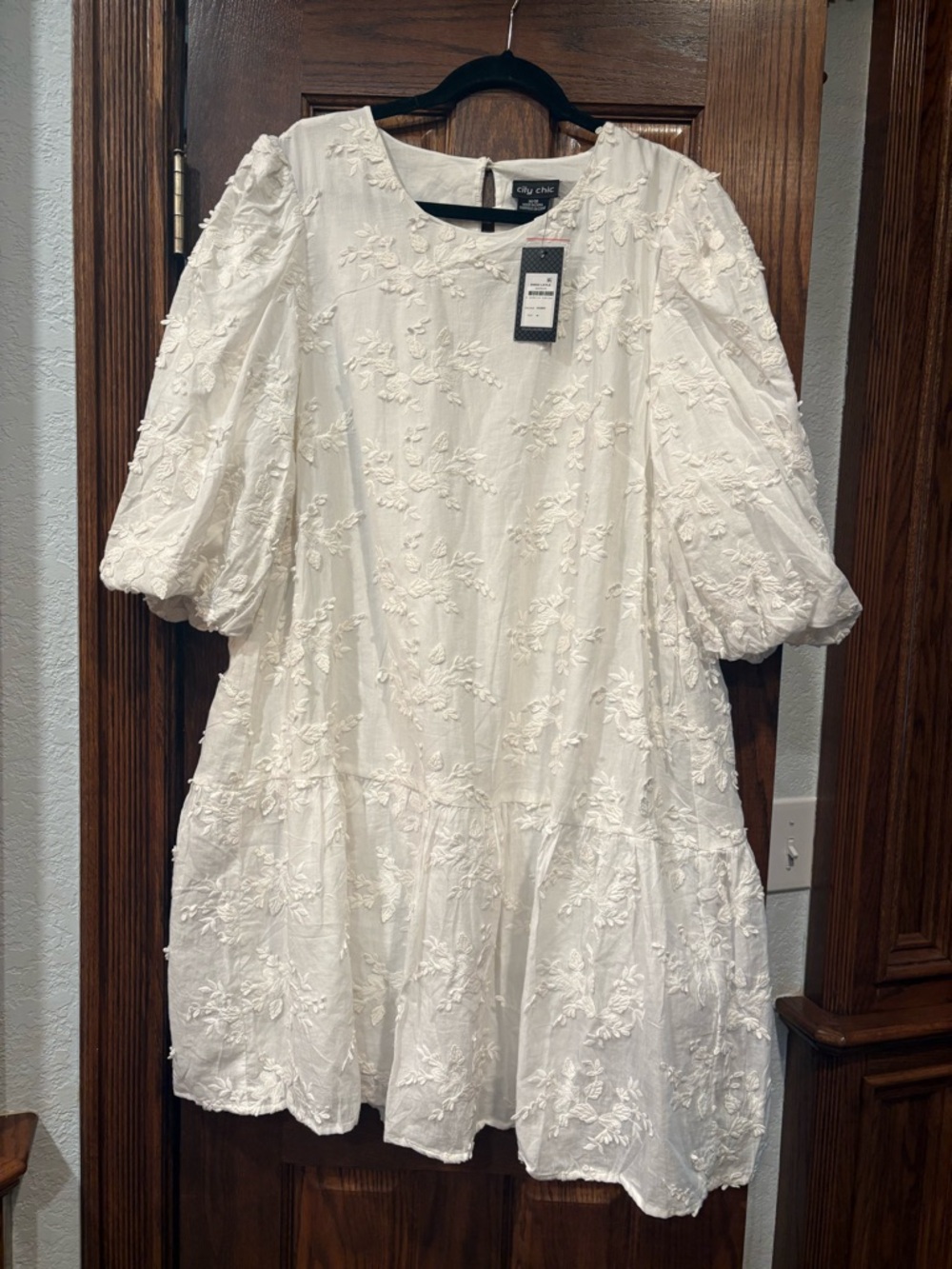 City Chic White Embroidered Mini Dress - Picture 2 of 12